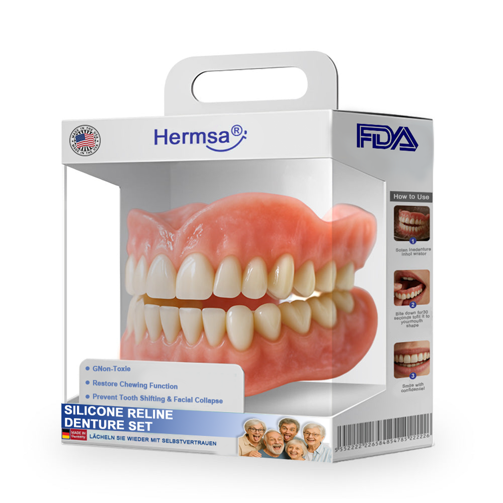 Hermsa® Advanced Customized Full Denture Set(✅Clinically backed comfort-fit dentures — Trusted by 8,000+ US users for all-day comfort.)