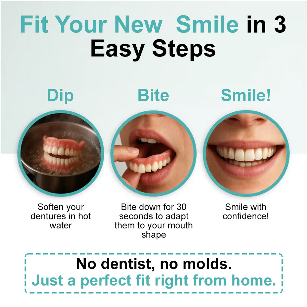 Hermsa® Advanced Customized Full Denture Set(✅Clinically backed comfort-fit dentures — Trusted by 8,000+ US users for all-day comfort.)