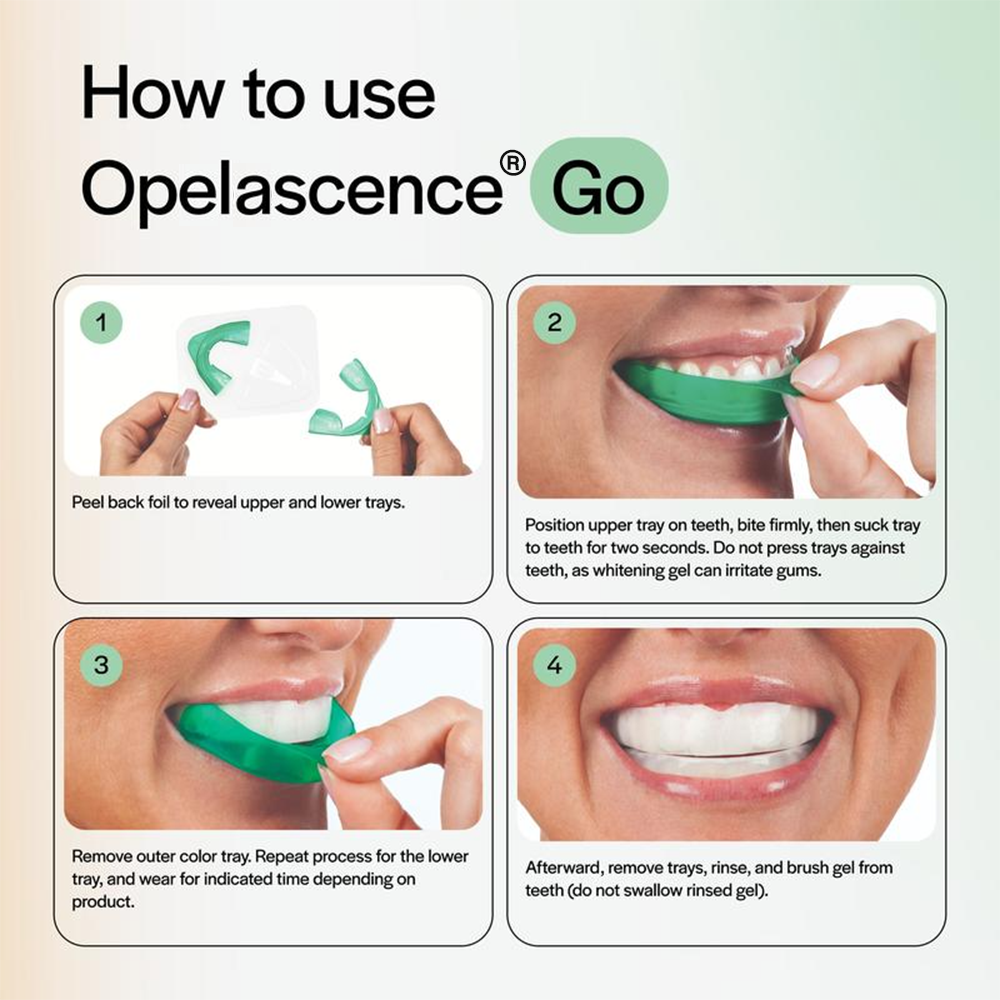 🔥Today 60% OFF🔥Opelascence Go Teeth Whitening Trays - 15% Hydrogen Peroxide Oral Gel - (10 Treatments) Ultradent Products. Teeth Whitening Kit - Mint