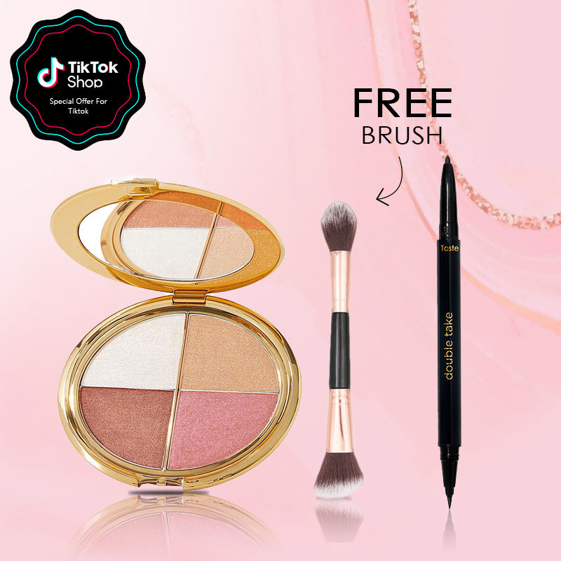 🥂Last 3 hours 60% off⏰eye & cheek palette - eyeshadow and highlighter makeup (with Detachable Brush)