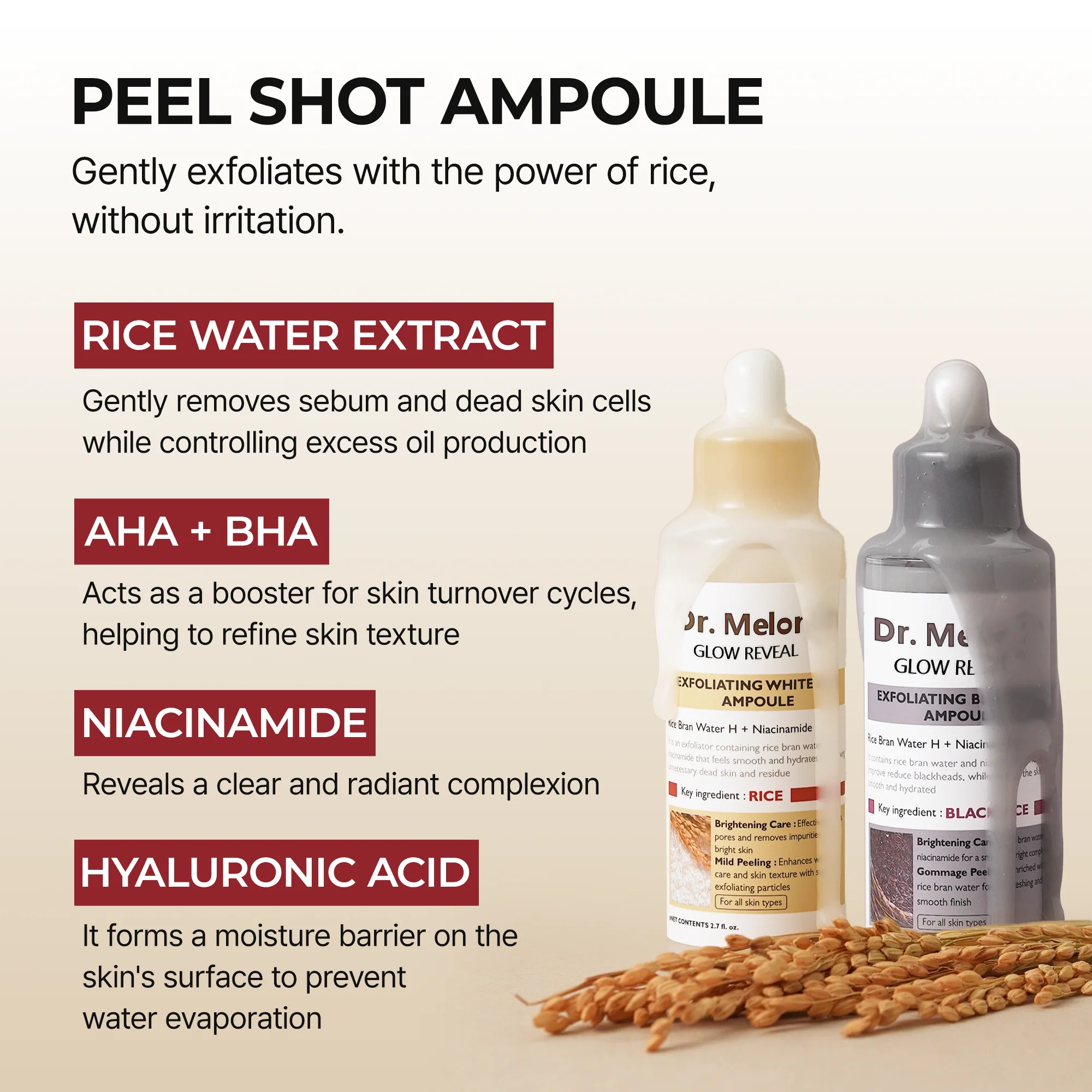 Final 3 Hours: 60% OFF🔥 Gentle Exfoliator Glow Rice Ampoule-Suitable for All Skin Types