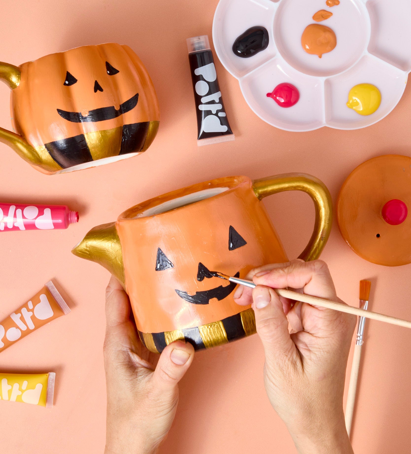 🎃 Halloween DIY Pumpkin Mug Pair – Buy More, Save More!