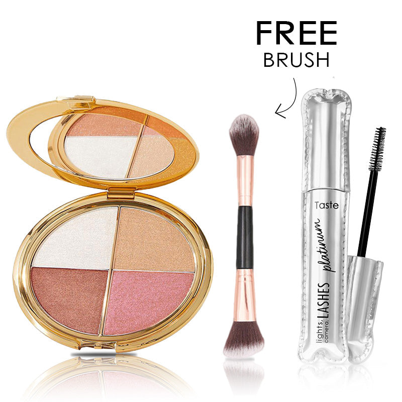 🧊Last 3 hours 60% off⏰eye & cheek palette - eyeshadow and highlighter makeup (with Detachable Brush)