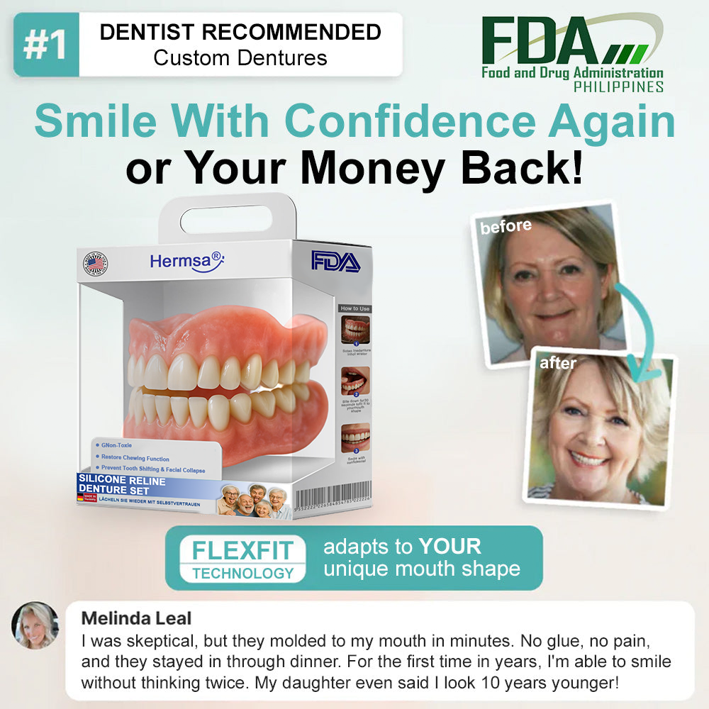 Hermsa® Advanced Customized Full Denture Set（✅Clinically backed comfort-fit dentures —  Trusted by 8,000+ US users for all-day comfort.）